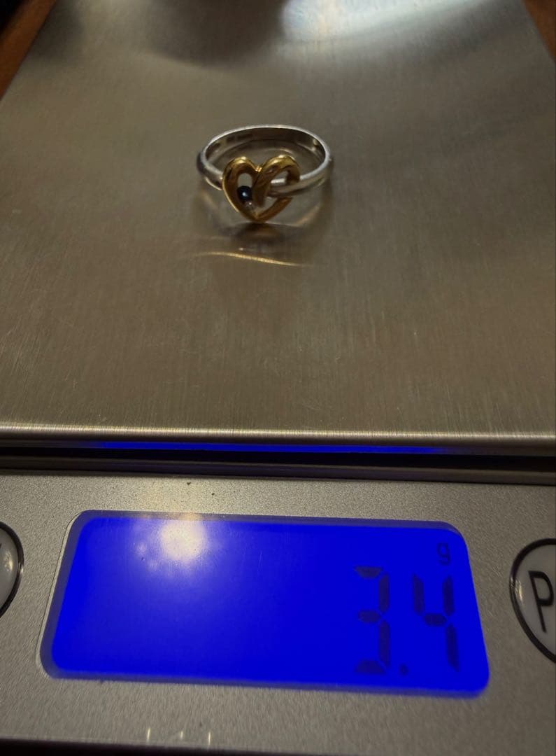 ★K18 /PTダイヤ・サファイアオープンハートリング★