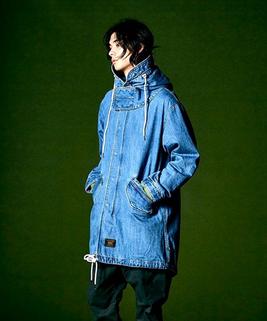 未使用に近い／Mサイズ／定価49500円／グラム glamb／デニムモッズコート