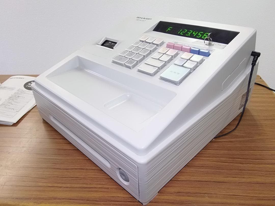 23年製美品226設定無料シャープ８部門インボイスレジスターXE-A147