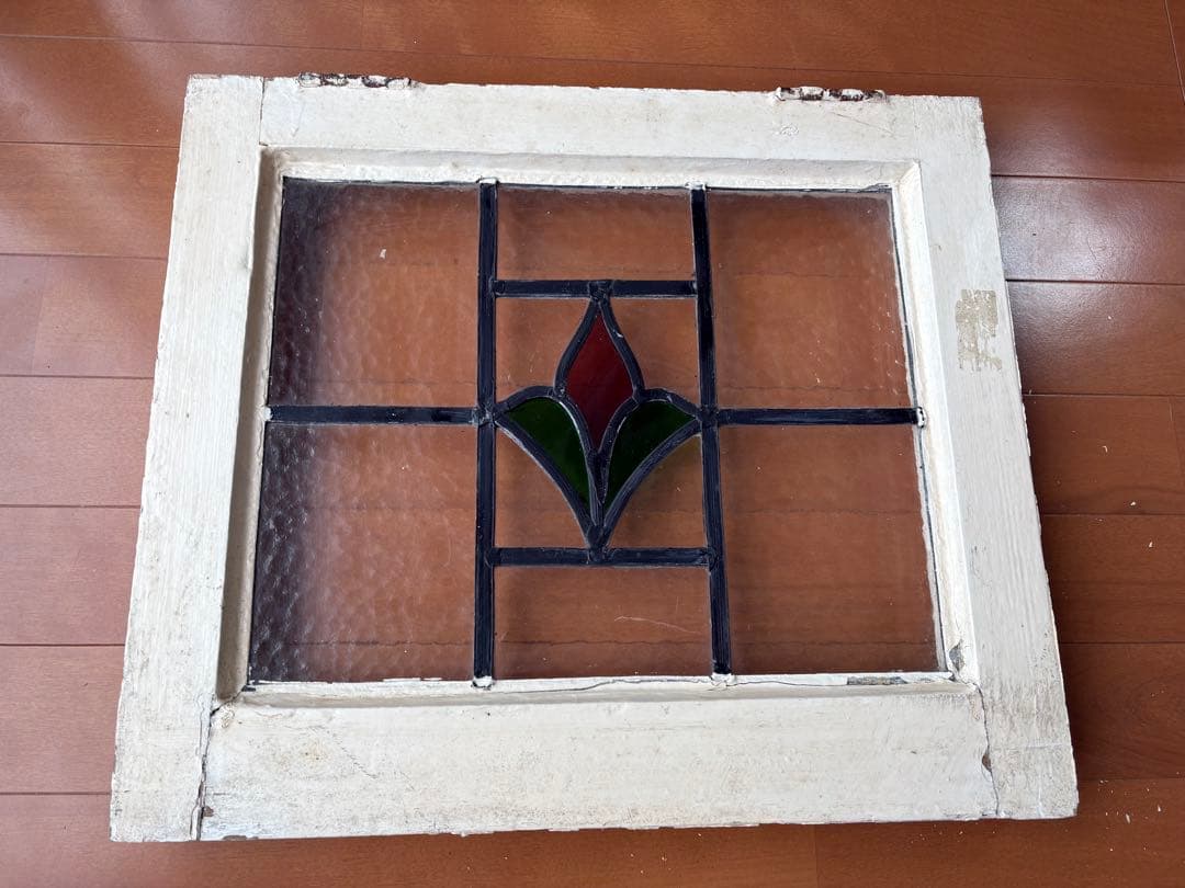 や*ん様 英国アンティーク ステンドグラス 窓枠付きパネル｜イギリス製｜店舗什器