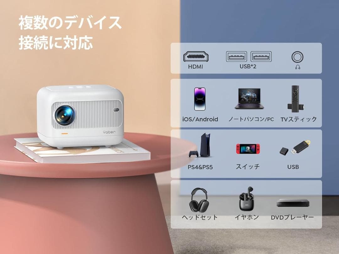 【2024技術革新版電動フォーカス】プロジェクター 小型