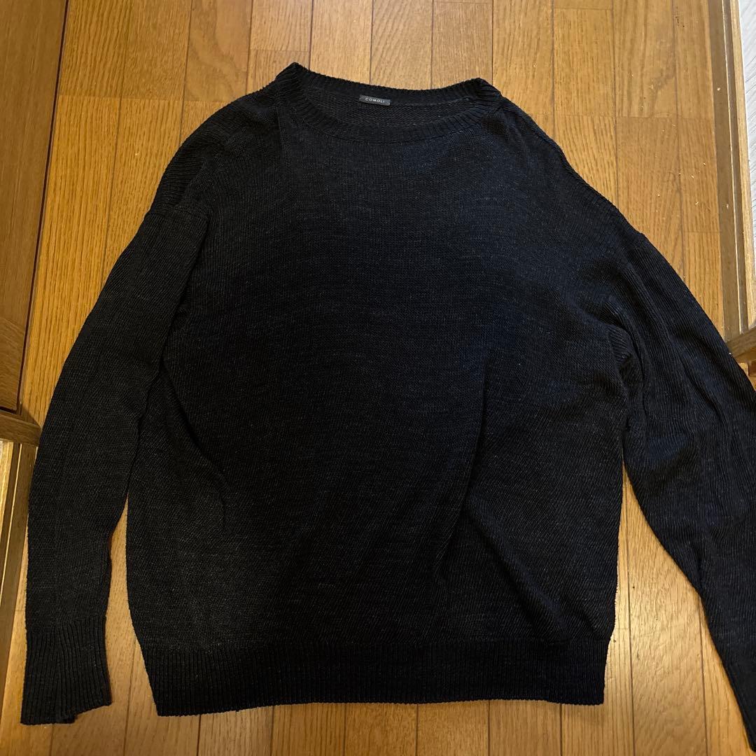 COMOLI ブラック コットンガンジーニット 美品