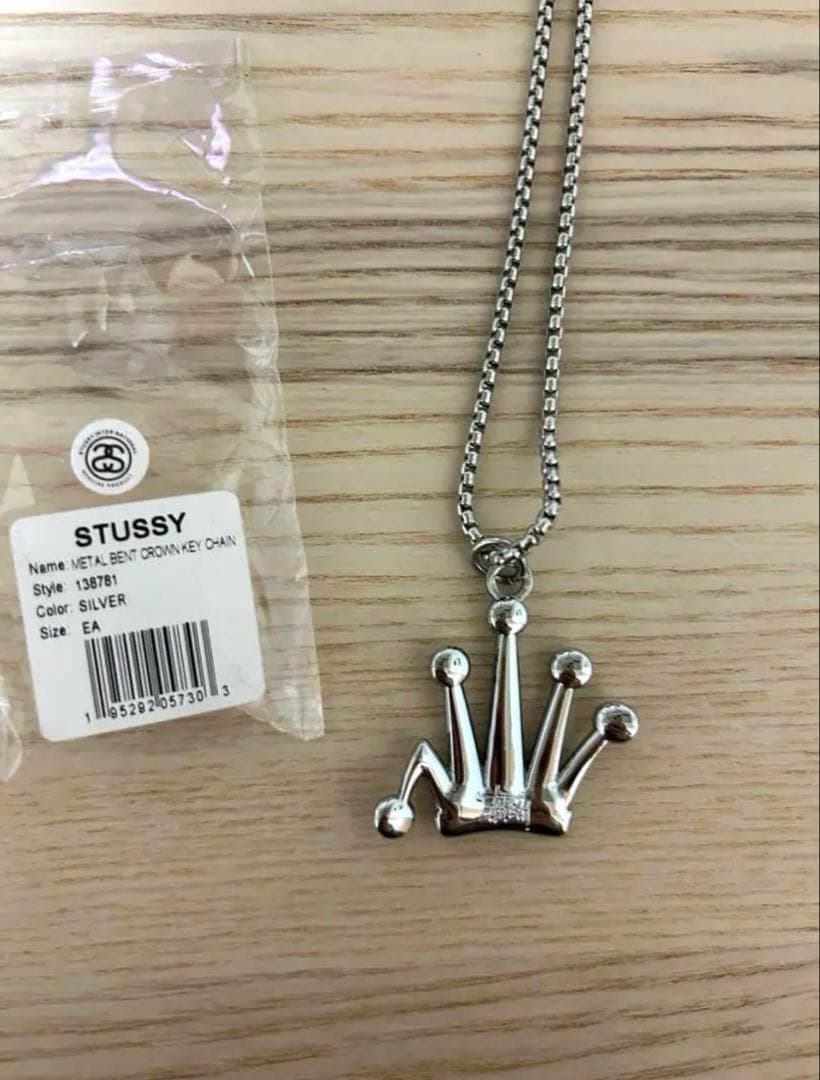 Stussy l Bent Crown Silverネックレス