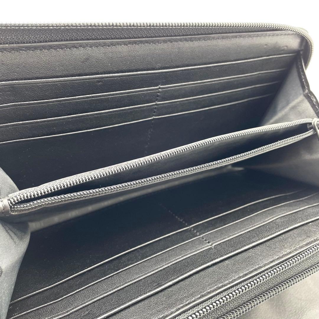 【極美品】トゥミ　トラベルオーガナイザー　ロゴプレート　Wファスナー　レザー　黒