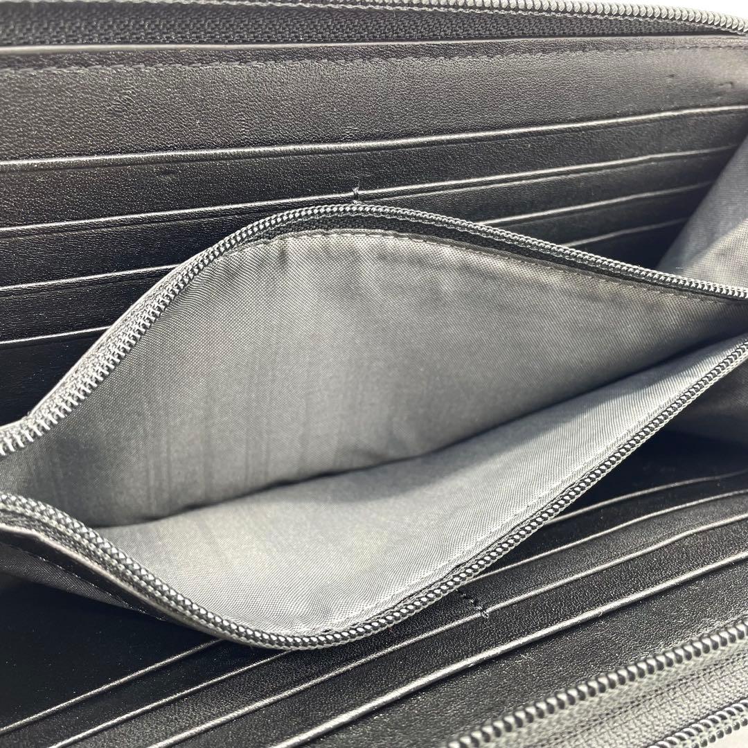 【極美品】トゥミ　トラベルオーガナイザー　ロゴプレート　Wファスナー　レザー　黒