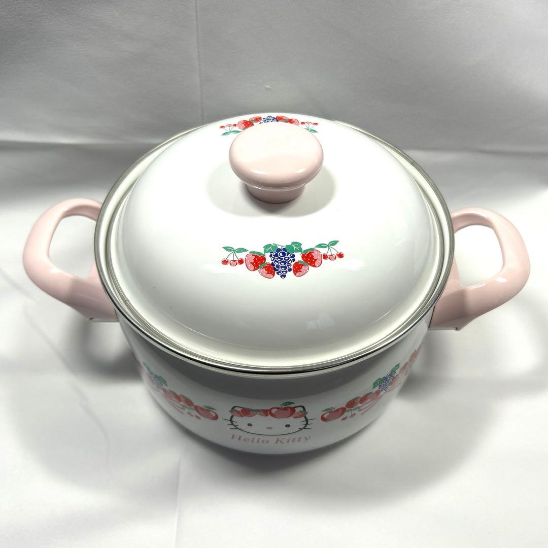 ハローキティ Hello Kitty フルーツキティ ホーロー鍋 なべ18cm