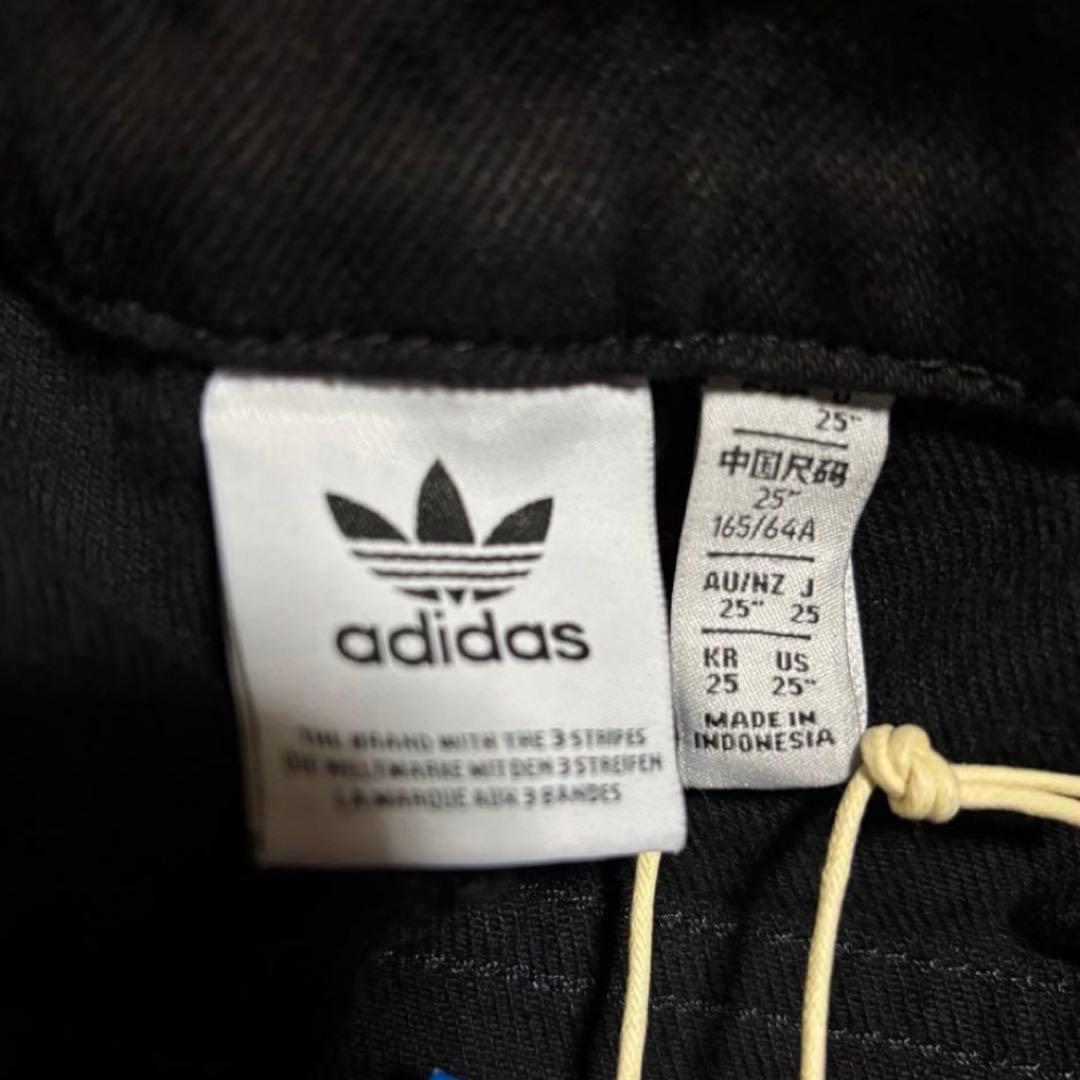新品25⭐️adidas アディブレイク 2-IN-1 デニムパンツ ブラック×白
