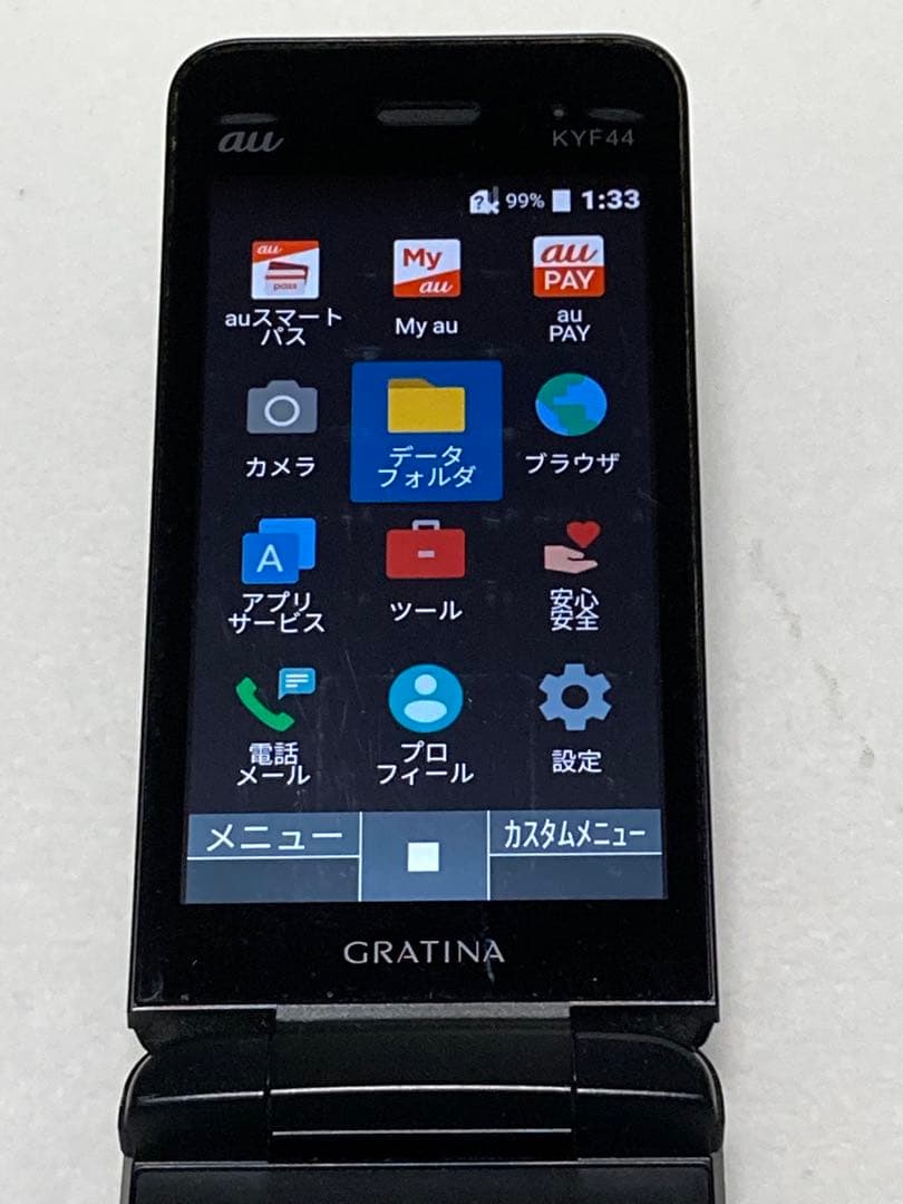 中古 GRATINA KYF44 au SIMフリー 携帯電話