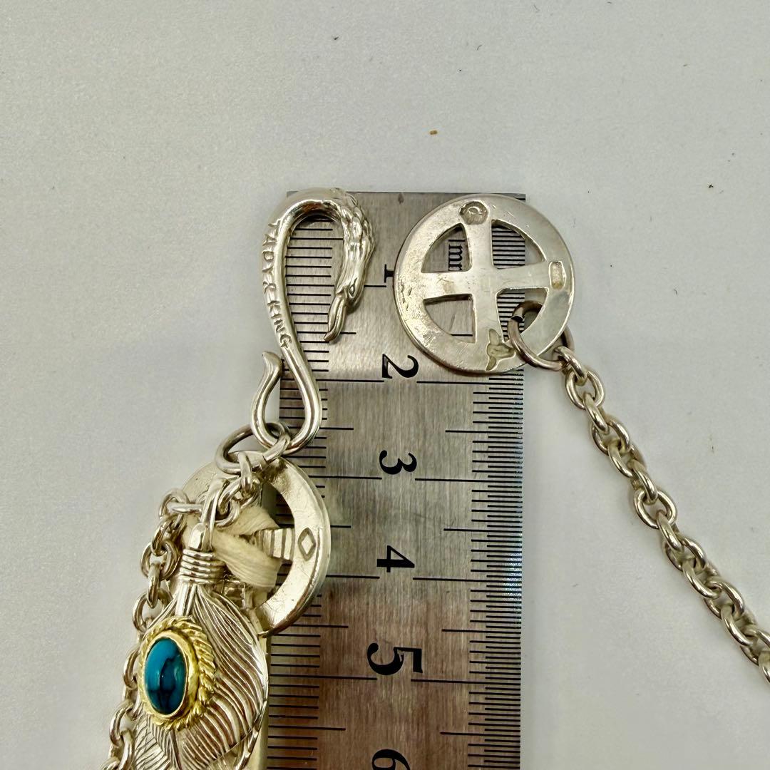 美品　タディ&キング　上銀金縄ターコイズフェザーL ネックレスセット