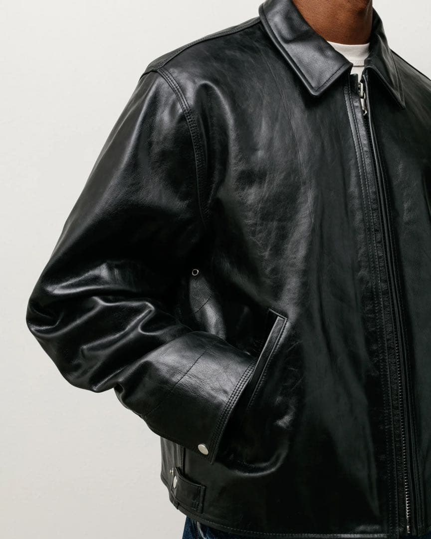 Stussy Garage Jacket Leather ジャケット レザー M