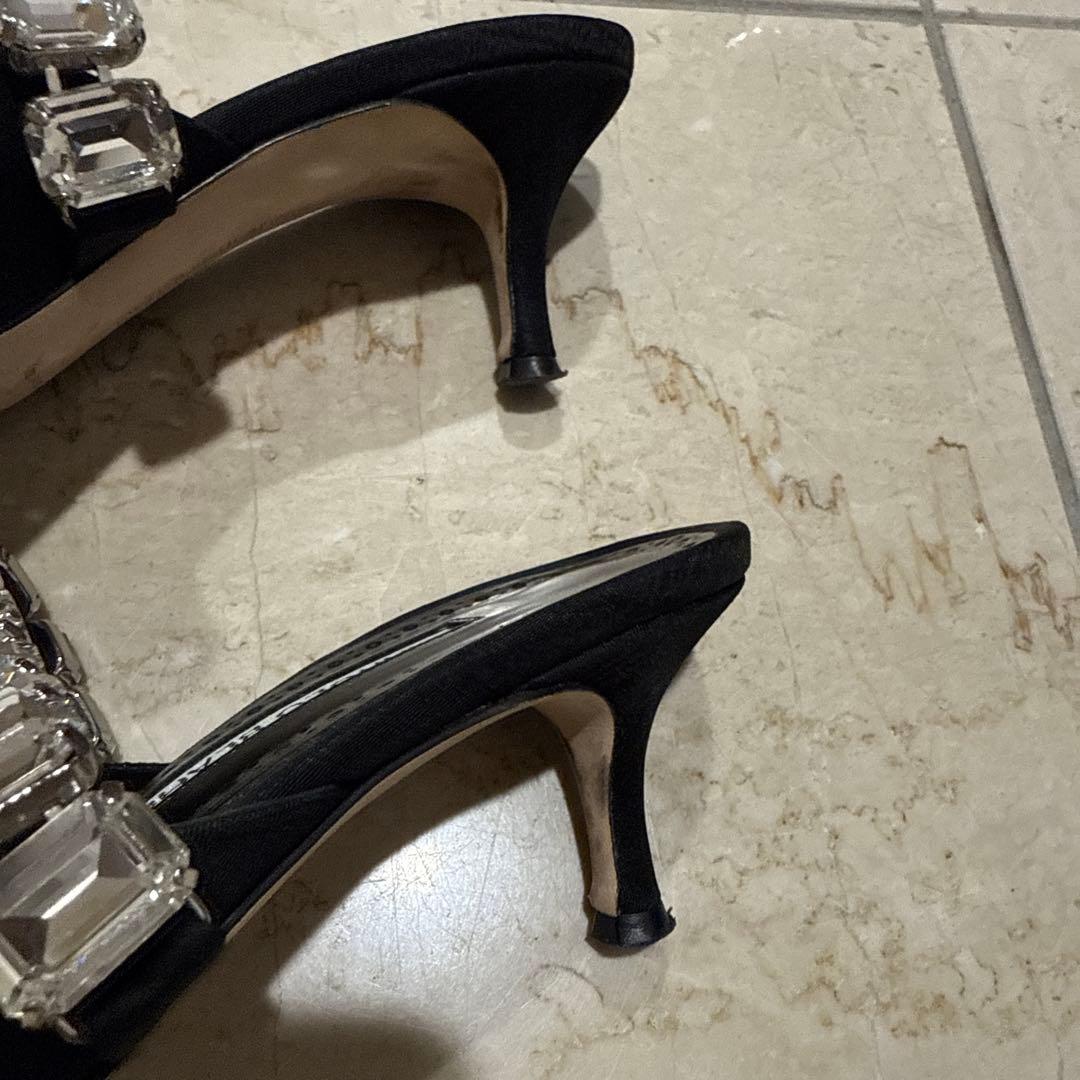 Manolo Blahnik ブラックミュール38