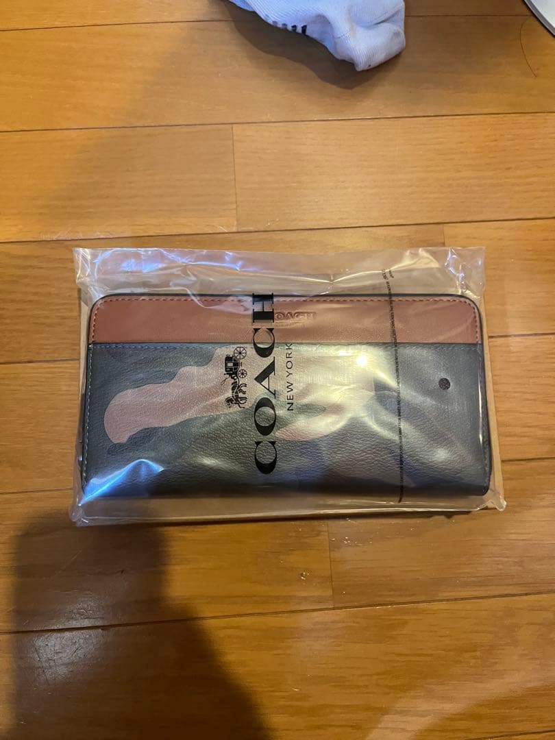 COACH コーチ ラウンドファスナー 迷彩 カモフラージュ 袋付き