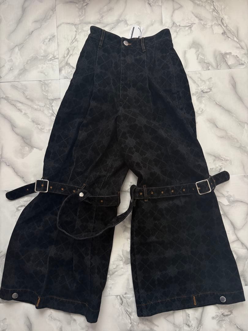 【新品】PAMEO POSE クローバーデニムパンツ ブラック M y2k