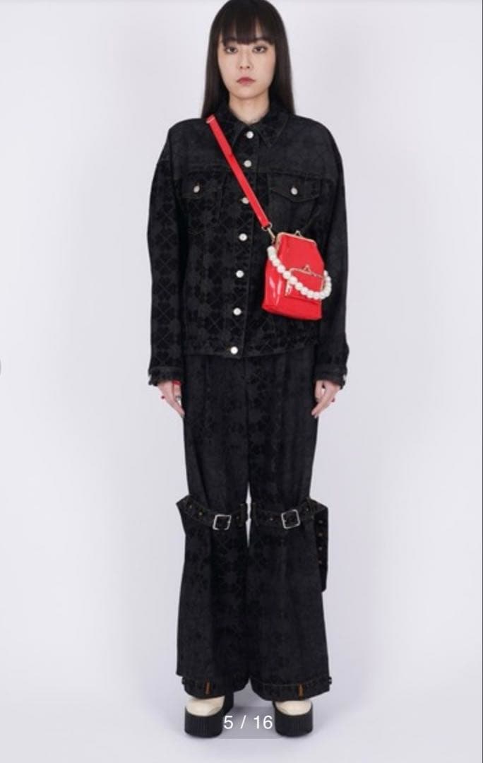 【新品】PAMEO POSE クローバーデニムパンツ ブラック M y2k