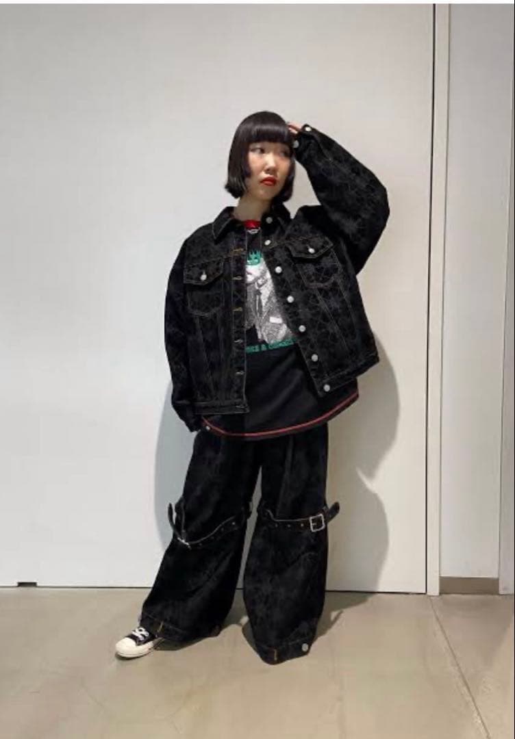【新品】PAMEO POSE クローバーデニムパンツ ブラック M y2k