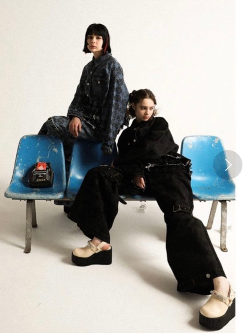 【新品】PAMEO POSE クローバーデニムパンツ ブラック M y2k