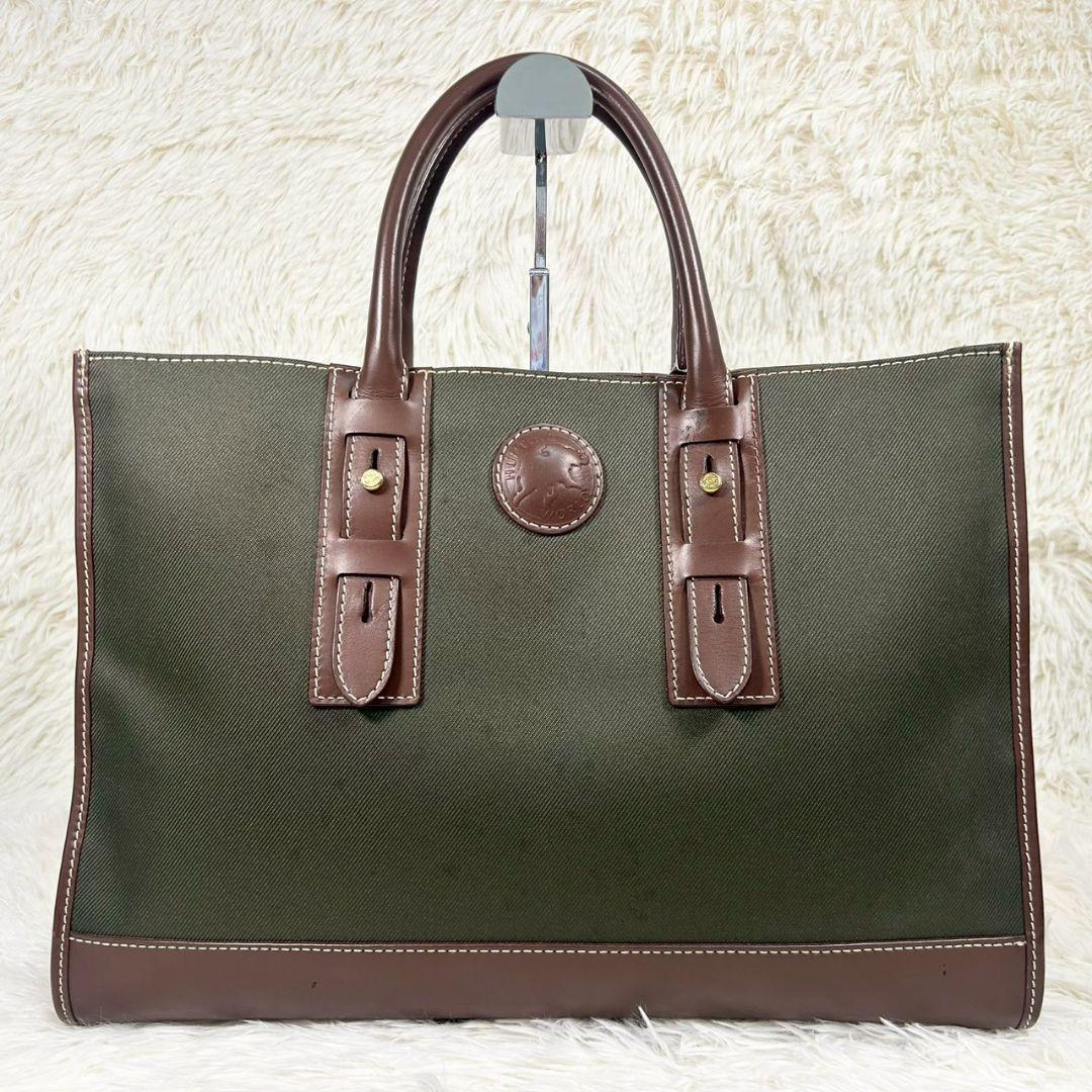 美品✨ハンティングワールド サファリトゥデイ 2室 トートバッグ A4可 カーキ