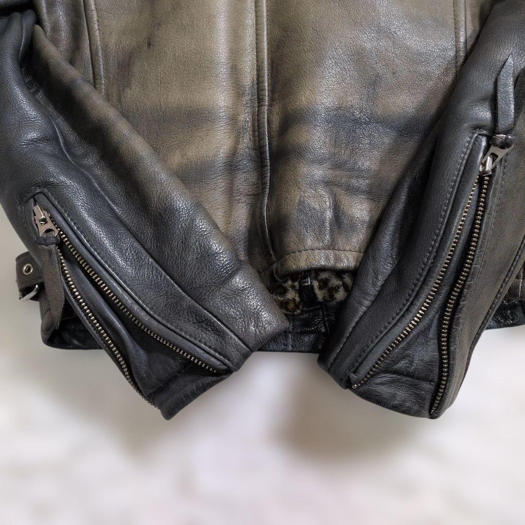 ショットクラシックレーサーレオパードヒョウ柄 XS ヴィンテージ加工　ライン