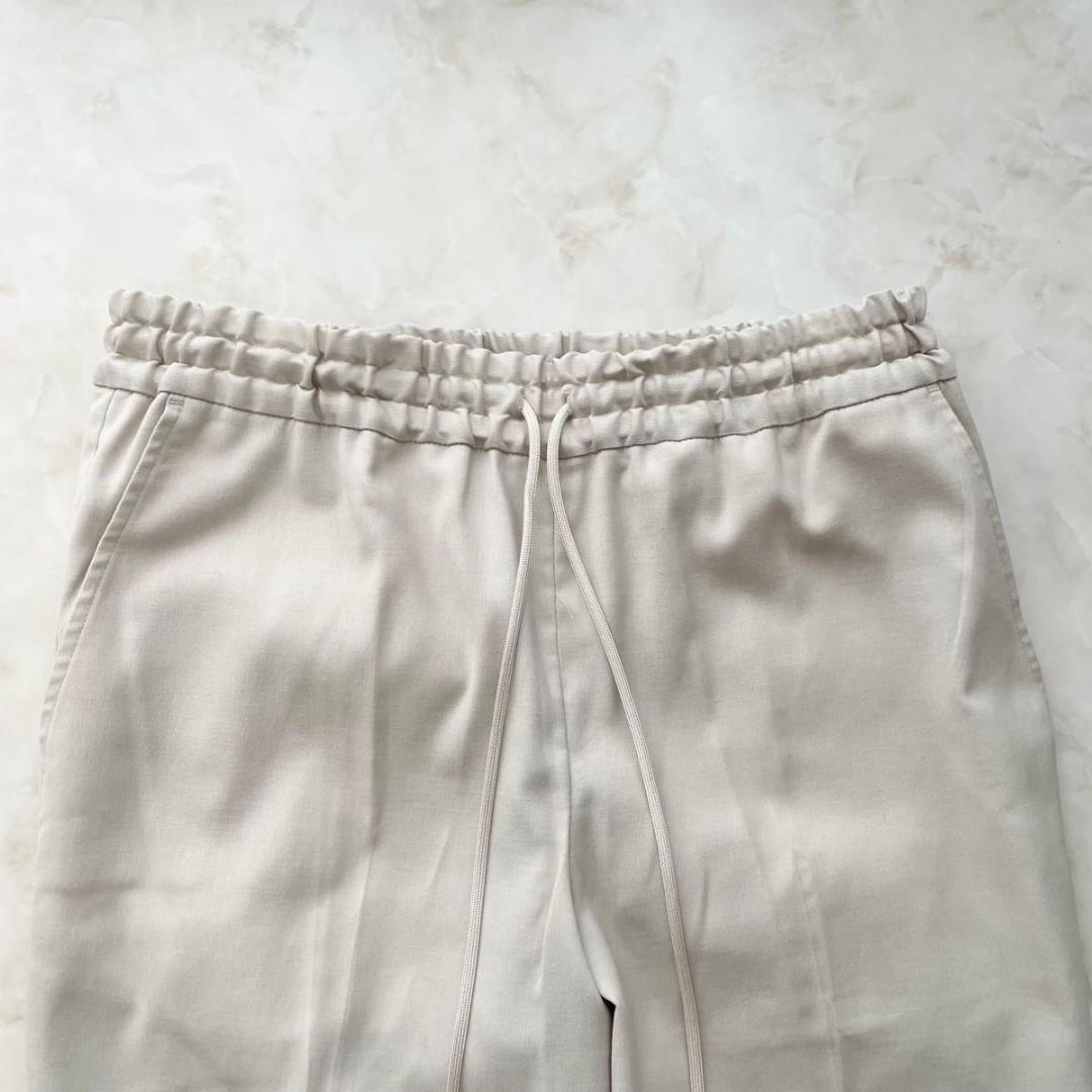 BY　洗える オックスフォードカラーレスジャケット　パンツ　セット　スーツ　M