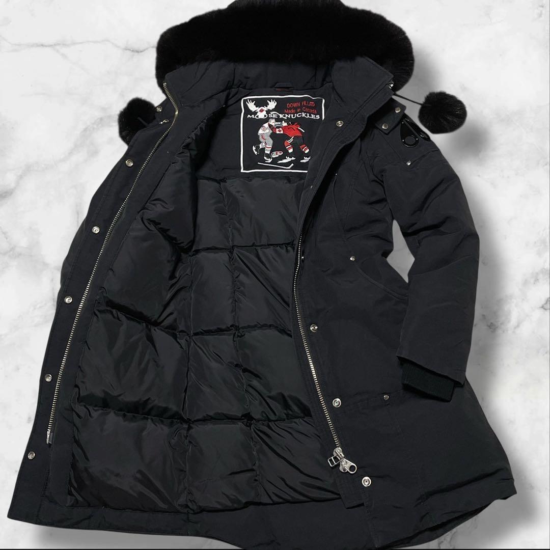 極美品● ムースナックルズ ダウンジャケット ダウンコート フード ファー
