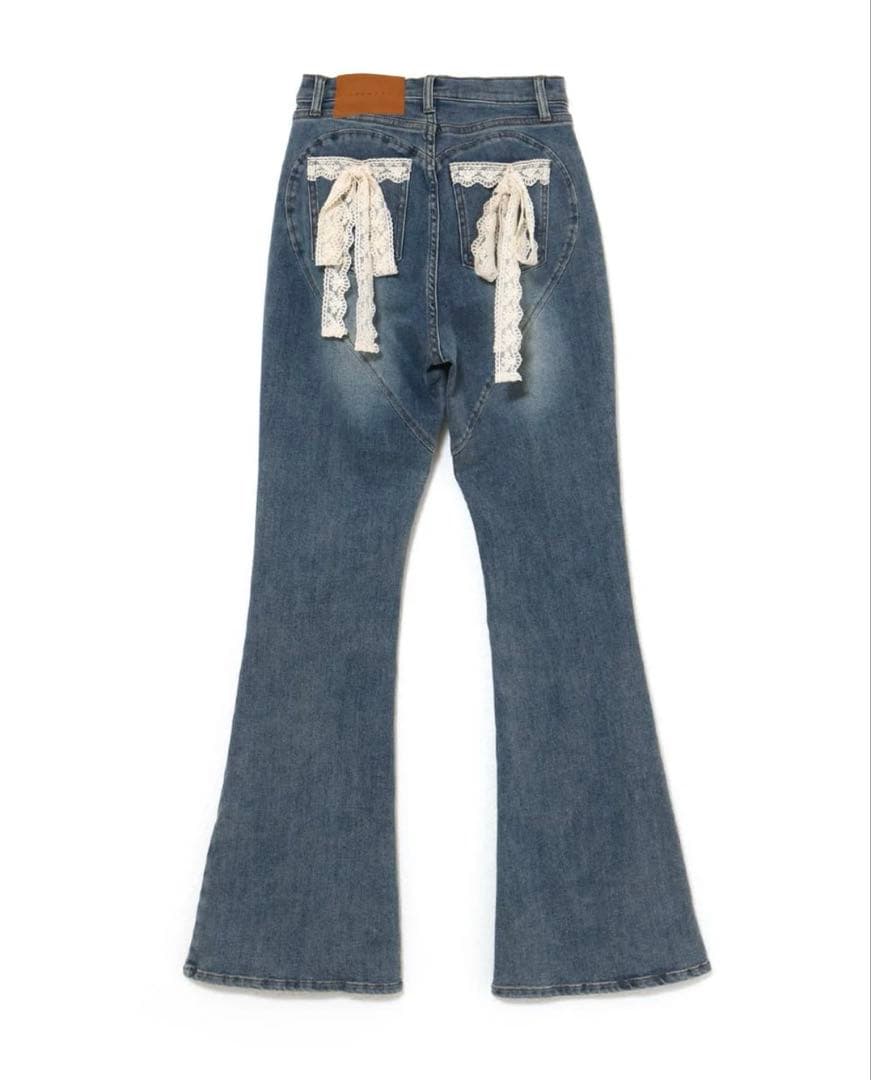 【新品】andmary Lacey ribbon heart hip denim