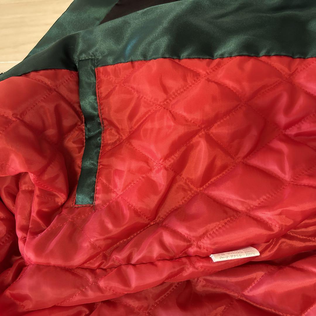 Hoshihime スカジャン 緑×黒 松井玲奈 S 龍 富士山 刺繍 サテン