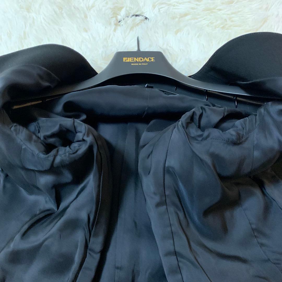 【美品】セオリー　パンツスーツ　2 ブラック　ノーカラー　セットアップ