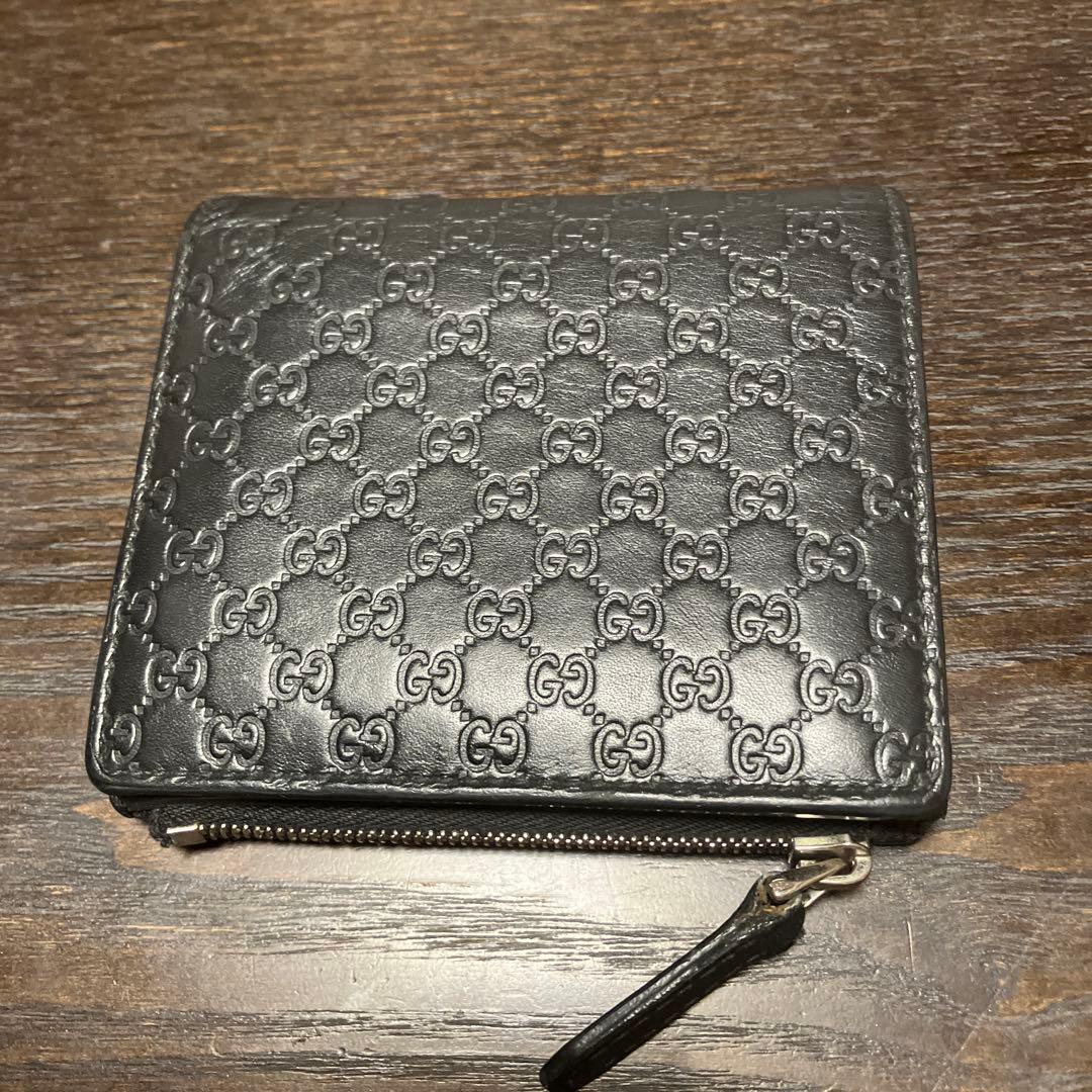 ブラックレザー GGパターン ケース