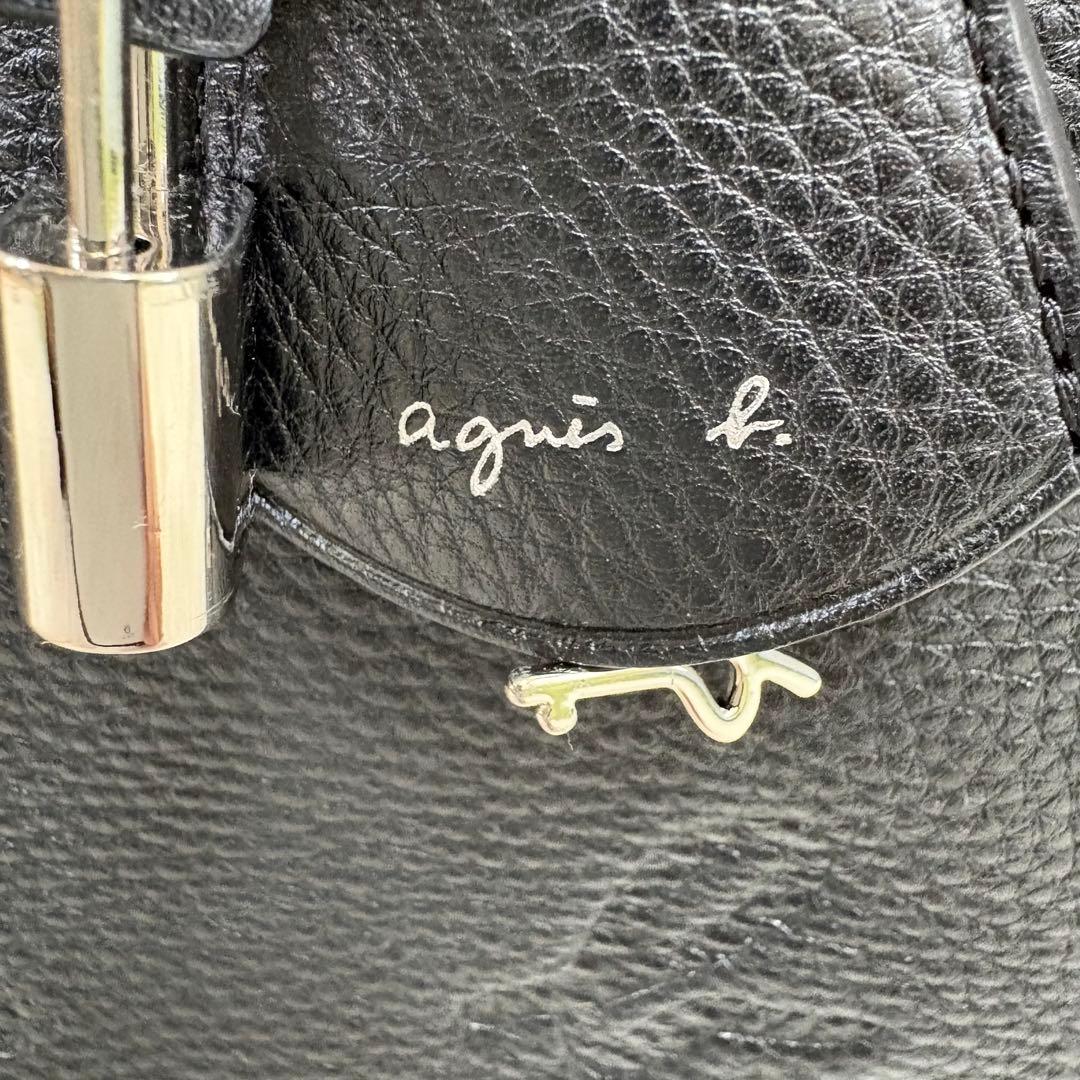 ✨人気✨ アニエスベー　ボストンバッグ レザー ブラック