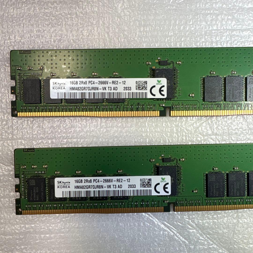 デスクトップ用 メモリー DDR4 16GB SK hynix ２枚組　32GB