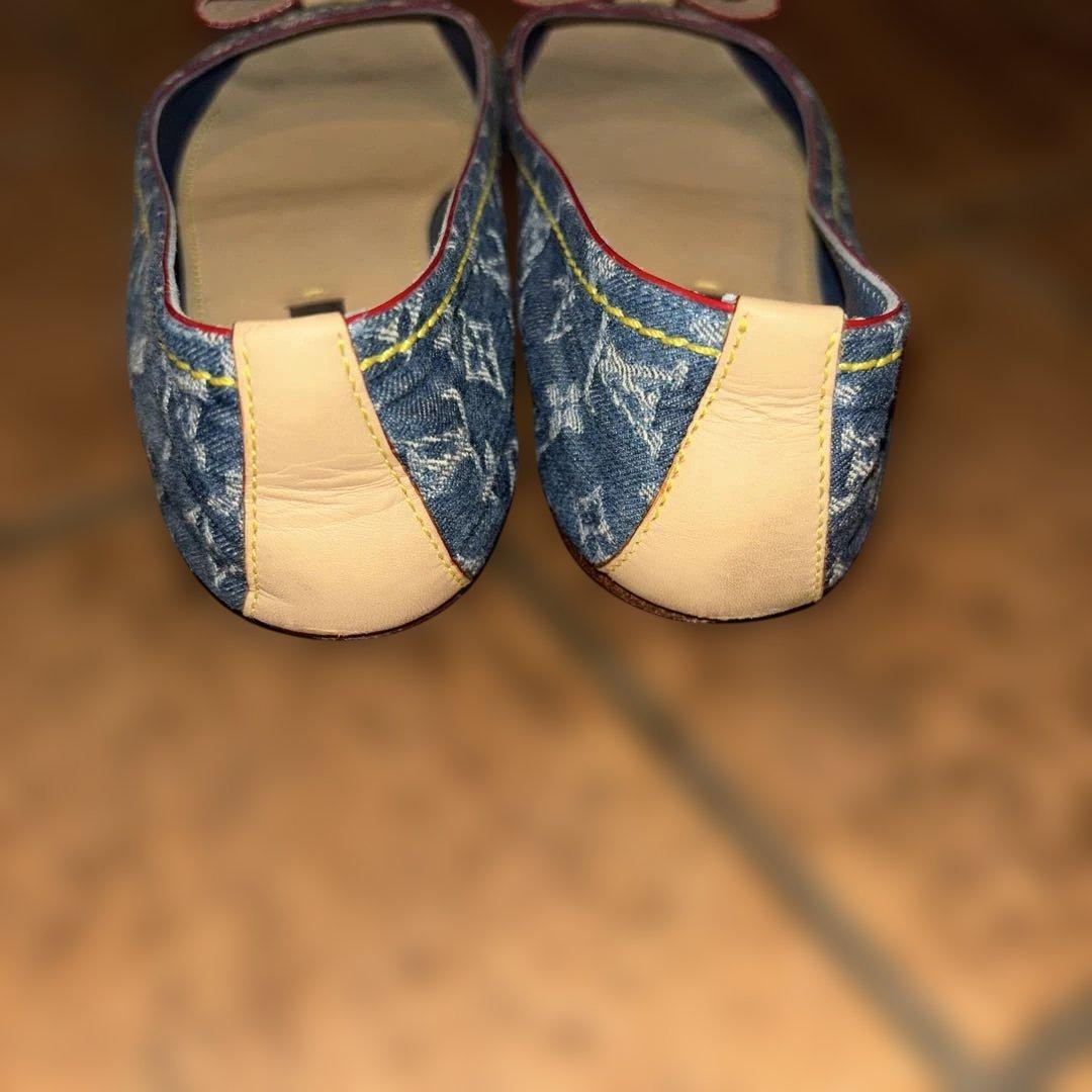 Louis Vuitton デニム リボン フラットシューズ