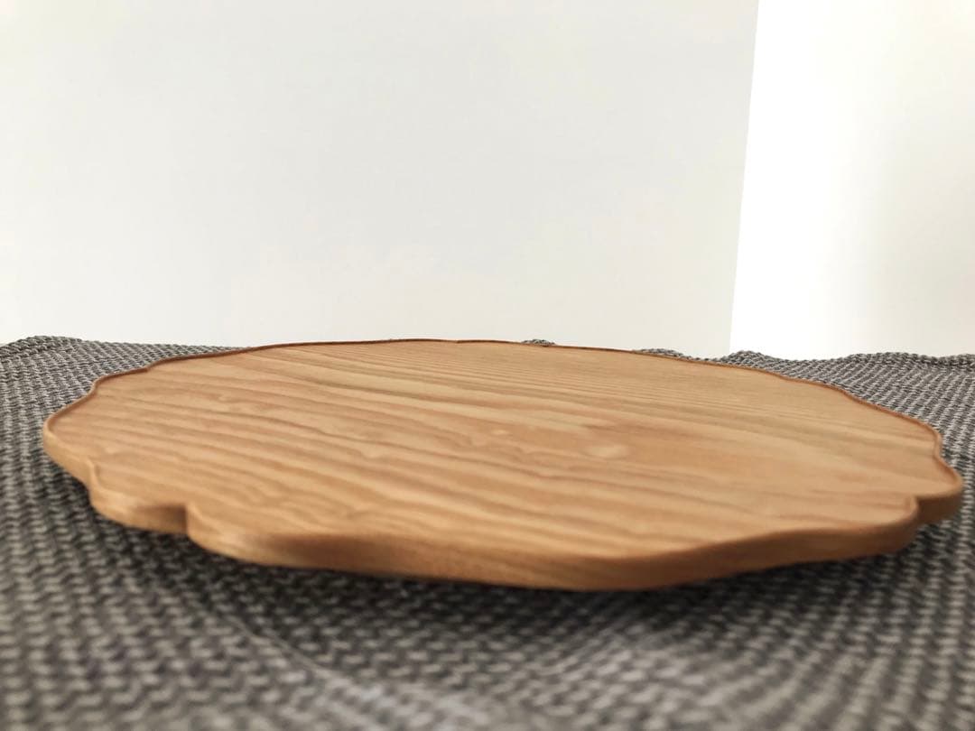 studio fujino 藤崎均 輪花皿 丸皿 8寸（タモ）