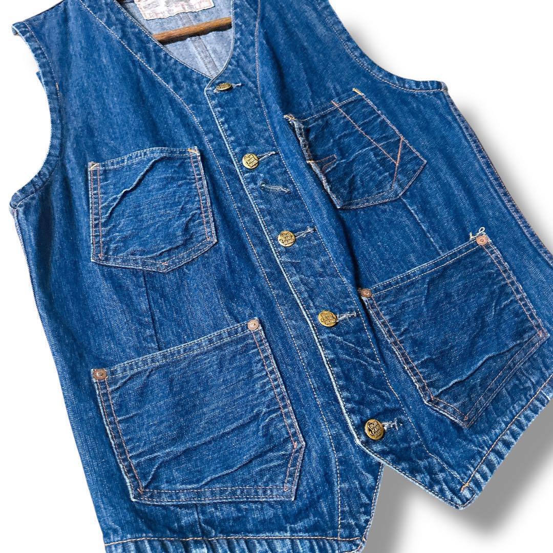 極稀少 シュガーケーン　デニム　ベスト　ジレ　レイルウェイズ 38