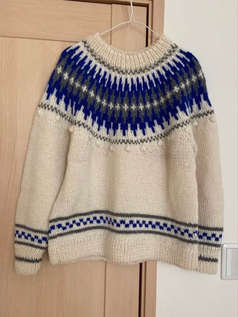 PAR ICI ネパール手編み 求心ジャカードポップコーンプルオーバー