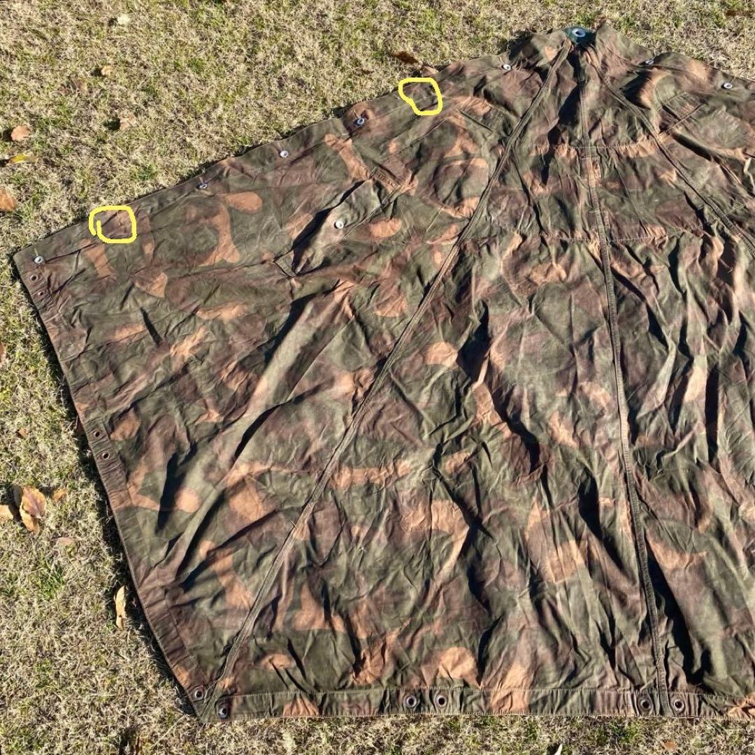 ハンガリー軍幕②　ポンチョ　２枚　ポール・ペグセット　 ワンポールテント