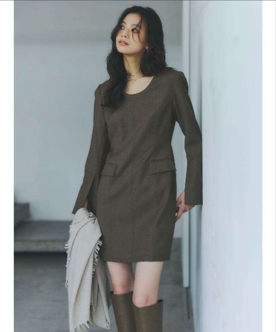 anuans ボクシーミニワンピース