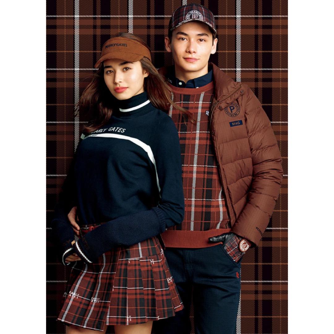 未使用 パーリーゲイツ 23AW ニット セーター チェック クルーネック 6