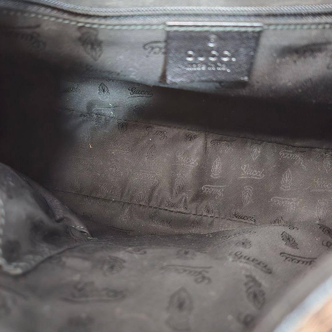 ほぼ未使用 GUCCI ホーボー型 GGシマレザー ショルダーバッグ