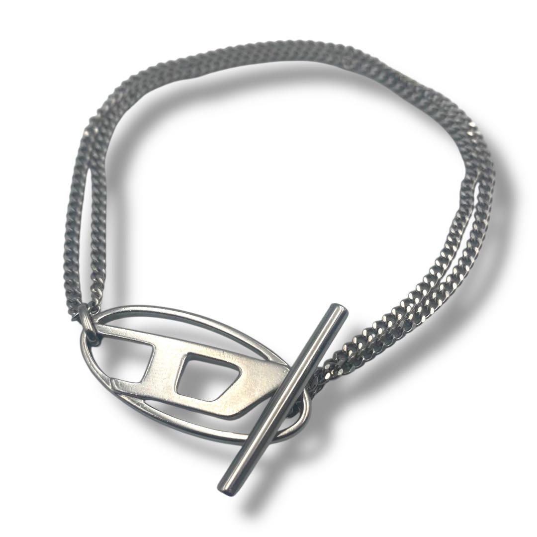 極美品 DIESEL ディーゼル ブレスレット メンズ スチール シルバー