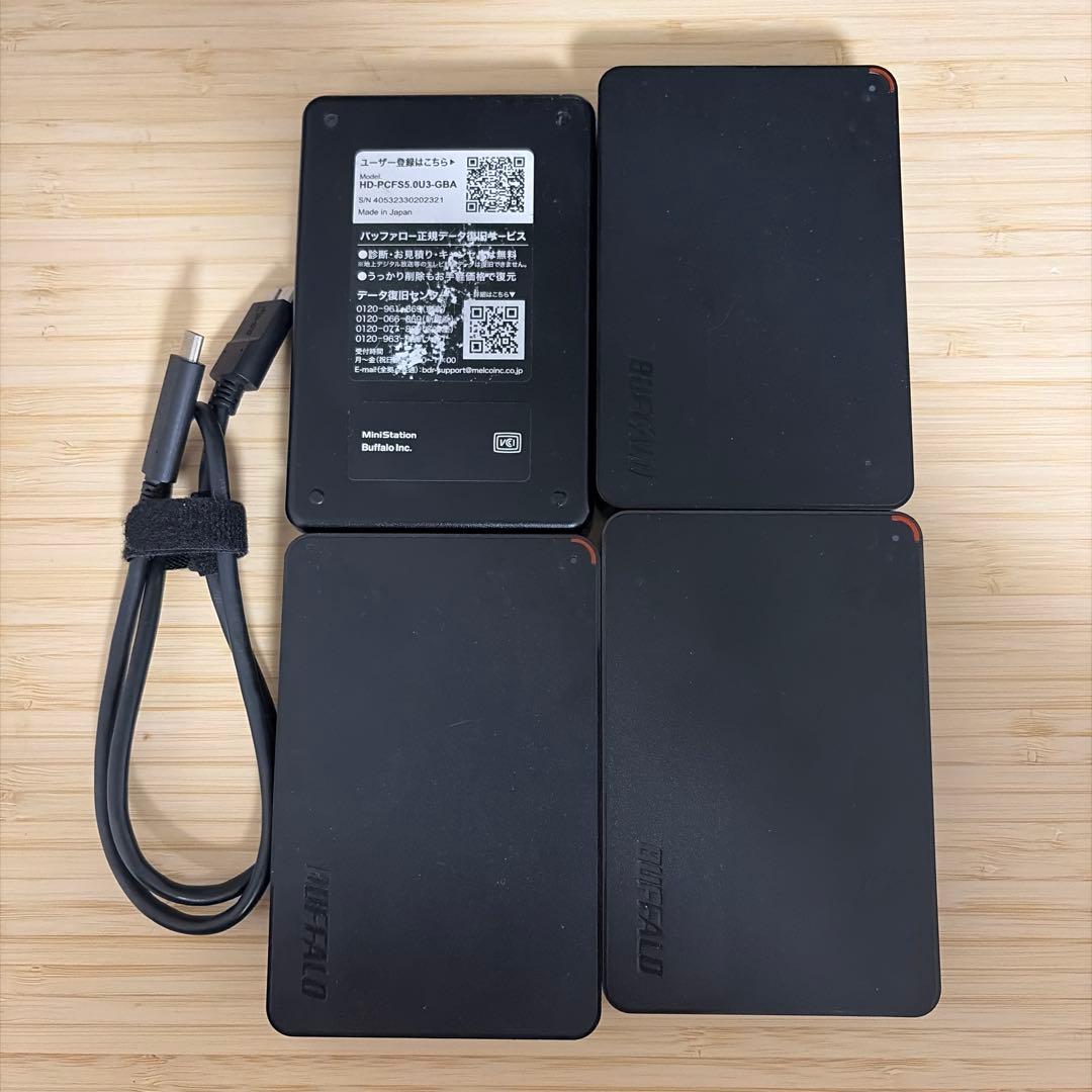 ス*コ様 【 4個セット】5TB BUFFALO 外付けハードディスク