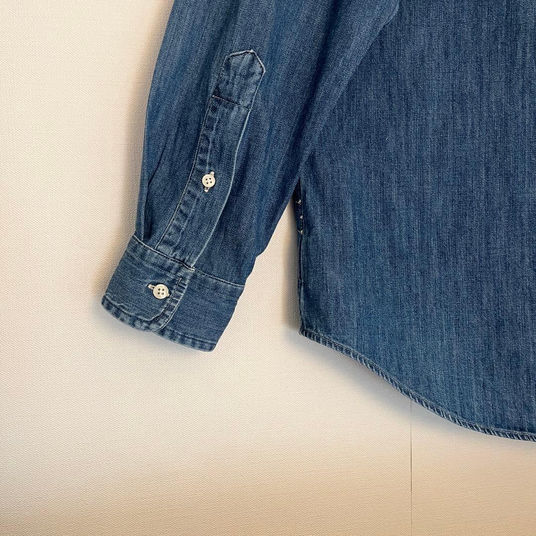 【人気希少現行QR★未使用に近い】ラルフローレンデニムシャンブレーBDシャツ◆M