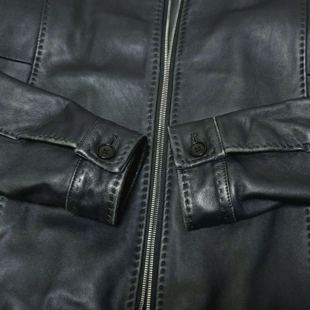 メンズビキ MEN’S BIGI シングルライダース M 羊革 ネイビー