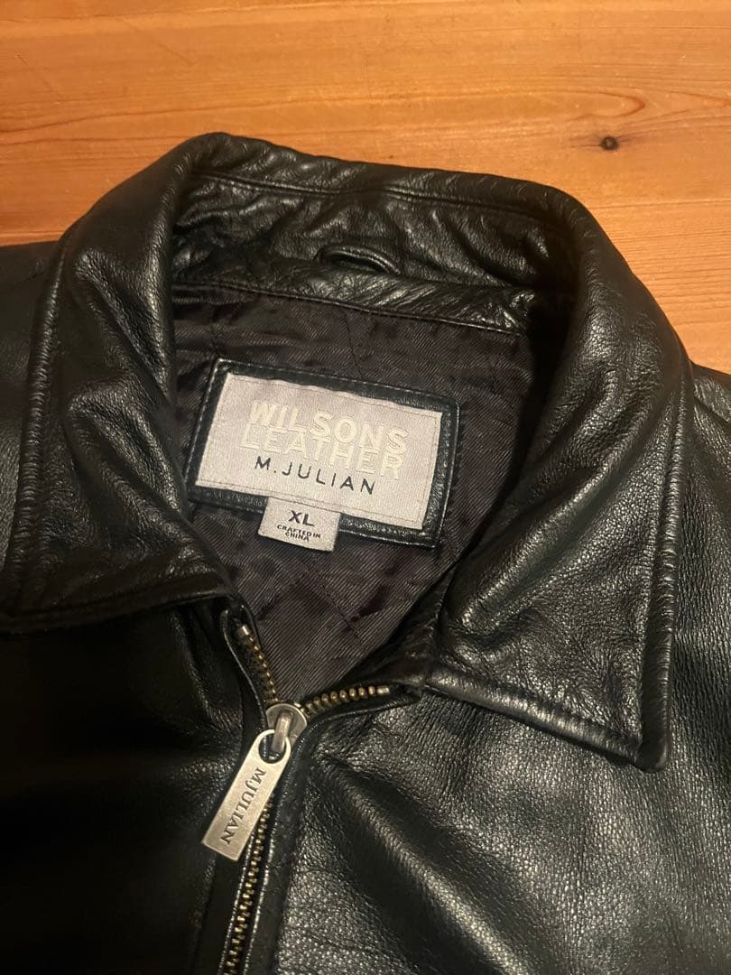 90s Wilson leather レザージャケット シングル ブラック 本革