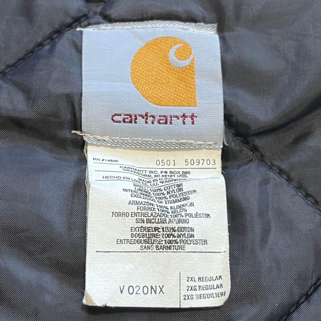 USA製Carhartt カーハート ダック ベスト ブラック オニキス 腰ゴム