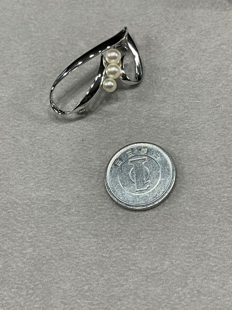 MIKIMOTO ミキモト パールブローチ シルバー M S 刻印 Pearl