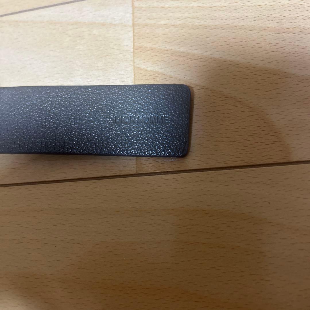 dior homme ディオール　85 グレージュレザー ベルト メタルバックル