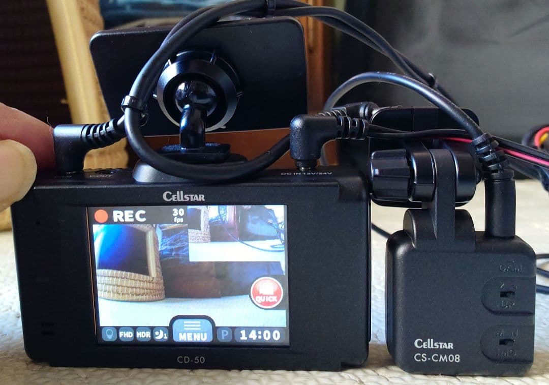 Cellstar CD-50 ドライブレコーダー（元箱無）常時電源コード配線済