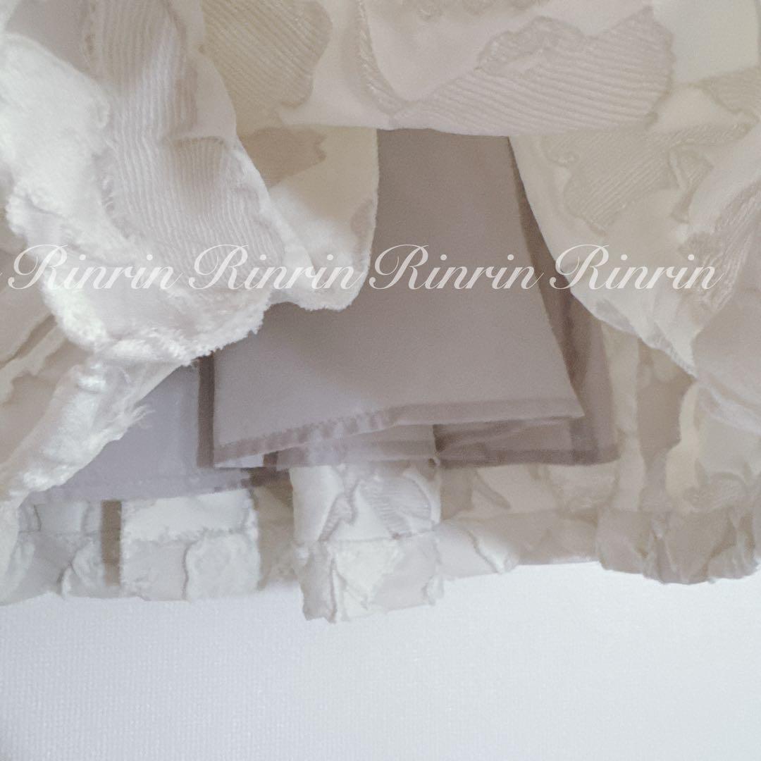 【美品】ANAYI フラワージャガードタックフレアスカート 36