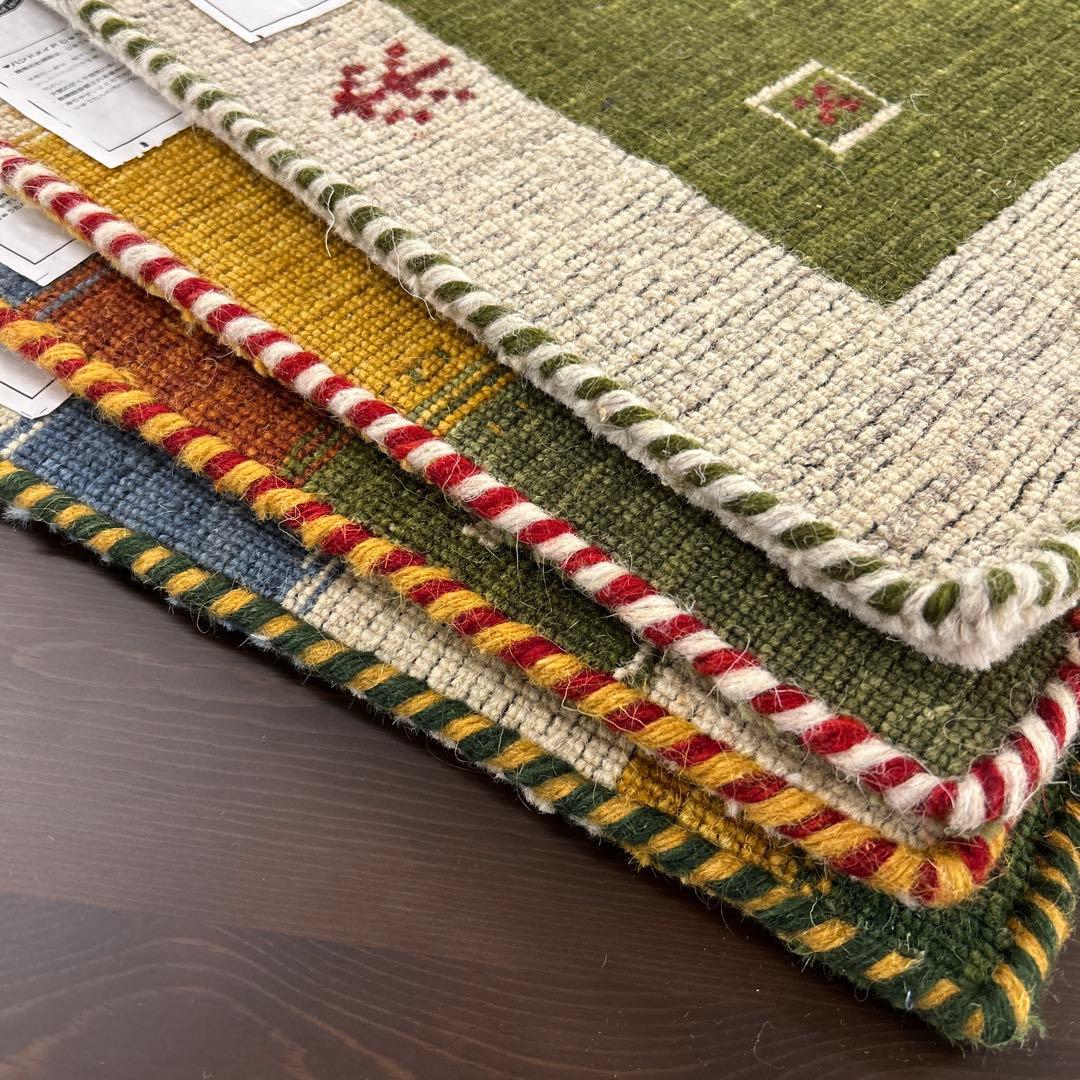 新品未使用☆インドギャべ チェアマット 座布団 40×40cm 4枚組 ギャッベ