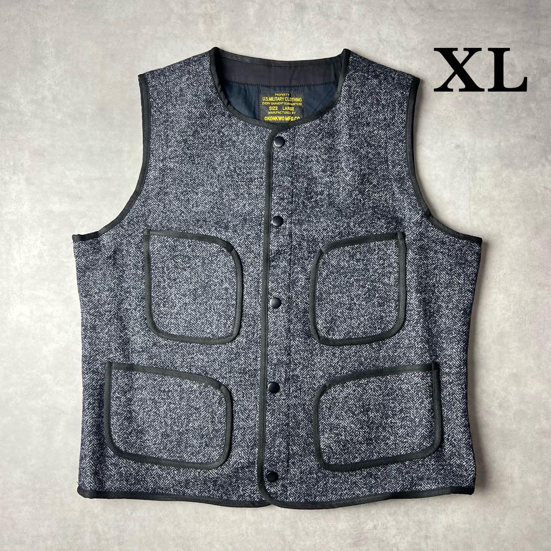 ✅新品　ベスト　ジレ　ウール　復刻　ネイビー　ブラウンズビーチ似　アメカジ　XL